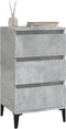 vidaXL - Nachtkastje - 40x35x70 - cm - bewerkt - hout - betongrijs