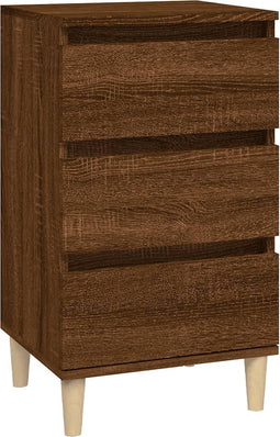 vidaXL - Nachtkastje - 40x35x70 - cm - bewerkt - hout - bruin - eikenkleur