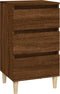 vidaXL - Nachtkastje - 40x35x70 - cm - bewerkt - hout - bruin - eikenkleur