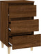 vidaXL - Nachtkastje - 40x35x70 - cm - bewerkt - hout - bruin - eikenkleur