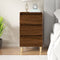 vidaXL - Nachtkastje - 40x35x70 - cm - bewerkt - hout - bruin - eikenkleur