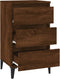 vidaXL - Nachtkastje - 40x35x70 - cm - bewerkt - hout - bruin - eikenkleur