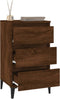 vidaXL - Nachtkastje - 40x35x70 - cm - bewerkt - hout - bruin - eikenkleur