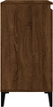 vidaXL - Nachtkastje - 40x35x70 - cm - bewerkt - hout - bruin - eikenkleur