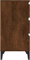vidaXL - Nachtkastje - 40x35x70 - cm - bewerkt - hout - bruin - eikenkleur