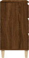 vidaXL - Nachtkastje - 40x35x70 - cm - bewerkt - hout - bruin - eikenkleur