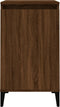 vidaXL - Nachtkastje - 40x35x70 - cm - bewerkt - hout - bruin - eikenkleur