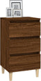 vidaXL - Nachtkastje - 40x35x70 - cm - bewerkt - hout - bruin - eikenkleur