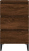vidaXL - Nachtkastje - 40x35x70 - cm - bewerkt - hout - bruin - eikenkleur