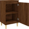 vidaXL - Nachtkastje - 40x35x70 - cm - bewerkt - hout - bruin - eikenkleur