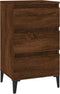 vidaXL - Nachtkastje - 40x35x70 - cm - bewerkt - hout - bruin - eikenkleur
