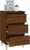 vidaXL - Nachtkastje - 40x35x70 - cm - bewerkt - hout - bruin - eikenkleur