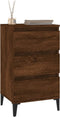 vidaXL - Nachtkastje - 40x35x70 - cm - bewerkt - hout - bruin - eikenkleur