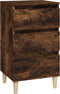 vidaXL - Nachtkastje - 40x35x70 - cm - bewerkt - hout - gerookt - eikenkleurig