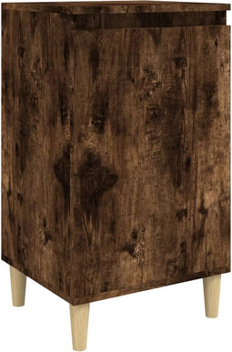 vidaXL - Nachtkastje - 40x35x70 - cm - bewerkt - hout - gerookt - eikenkleurig