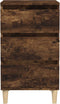 vidaXL - Nachtkastje - 40x35x70 - cm - bewerkt - hout - gerookt - eikenkleurig