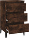 vidaXL - Nachtkastje - 40x35x70 - cm - bewerkt - hout - gerookt - eikenkleurig