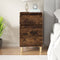 vidaXL - Nachtkastje - 40x35x70 - cm - bewerkt - hout - gerookt - eikenkleurig