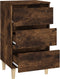 vidaXL - Nachtkastje - 40x35x70 - cm - bewerkt - hout - gerookt - eikenkleurig