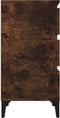vidaXL - Nachtkastje - 40x35x70 - cm - bewerkt - hout - gerookt - eikenkleurig