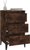 vidaXL - Nachtkastje - 40x35x70 - cm - bewerkt - hout - gerookt - eikenkleurig