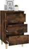 vidaXL - Nachtkastje - 40x35x70 - cm - bewerkt - hout - gerookt - eikenkleurig