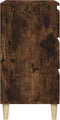 vidaXL - Nachtkastje - 40x35x70 - cm - bewerkt - hout - gerookt - eikenkleurig