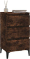 vidaXL - Nachtkastje - 40x35x70 - cm - bewerkt - hout - gerookt - eikenkleurig