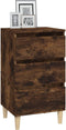 vidaXL - Nachtkastje - 40x35x70 - cm - bewerkt - hout - gerookt - eikenkleurig