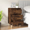 vidaXL - Nachtkastje - 40x35x70 - cm - bewerkt - hout - gerookt - eikenkleurig