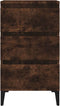 vidaXL - Nachtkastje - 40x35x70 - cm - bewerkt - hout - gerookt - eikenkleurig