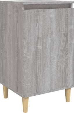 vidaXL - Nachtkastje - 40x35x70 - cm - bewerkt - hout - grijs - sonoma - eikenkleurig