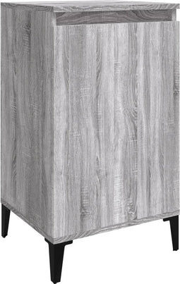 vidaXL - Nachtkastje - 40x35x70 - cm - bewerkt - hout - grijs - sonoma - eikenkleurig