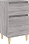 vidaXL - Nachtkastje - 40x35x70 - cm - bewerkt - hout - grijs - sonoma - eikenkleurig