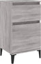 vidaXL - Nachtkastje - 40x35x70 - cm - bewerkt - hout - grijs - sonoma - eikenkleurig