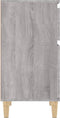 vidaXL - Nachtkastje - 40x35x70 - cm - bewerkt - hout - grijs - sonoma - eikenkleurig