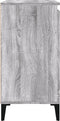 vidaXL - Nachtkastje - 40x35x70 - cm - bewerkt - hout - grijs - sonoma - eikenkleurig