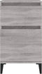 vidaXL - Nachtkastje - 40x35x70 - cm - bewerkt - hout - grijs - sonoma - eikenkleurig