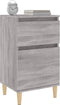 vidaXL - Nachtkastje - 40x35x70 - cm - bewerkt - hout - grijs - sonoma - eikenkleurig
