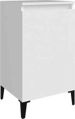 vidaXL - Nachtkastje - 40x35x70 - cm - bewerkt - hout - hoogglans - wit