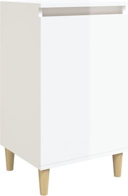 vidaXL - Nachtkastje - 40x35x70 - cm - bewerkt - hout - hoogglans - wit