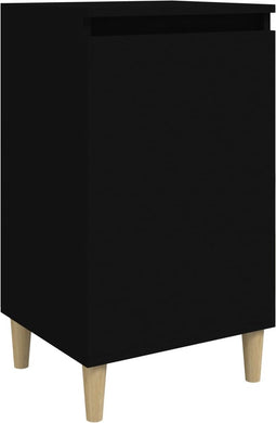 vidaXL - Nachtkastje - 40x35x70 - cm - bewerkt - hout - zwart