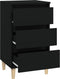 vidaXL - Nachtkastje - 40x35x70 - cm - bewerkt - hout - zwart
