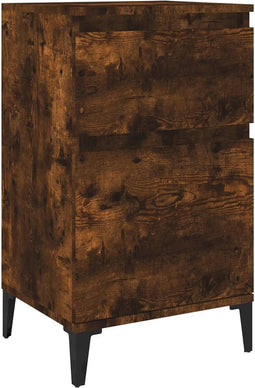 vidaXL - Nachtkastje - 40x35x70 - cm - gerookt - eikenkleurig