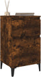 vidaXL - Nachtkastje - 40x35x70 - cm - gerookt - eikenkleurig