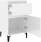 vidaXL - Nachtkastje - 40x35x70 - cm - hoogglans - wit