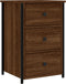 vidaXL - Nachtkastje - 40x36x60 - cm - bewerkt - hout - bruin - eikenkleur