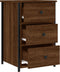 vidaXL - Nachtkastje - 40x36x60 - cm - bewerkt - hout - bruin - eikenkleur