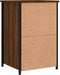 vidaXL - Nachtkastje - 40x36x60 - cm - bewerkt - hout - bruin - eikenkleur