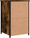 vidaXL - Nachtkastje - 40x36x60 - cm - bewerkt - hout - gerookt - eikenkleurig